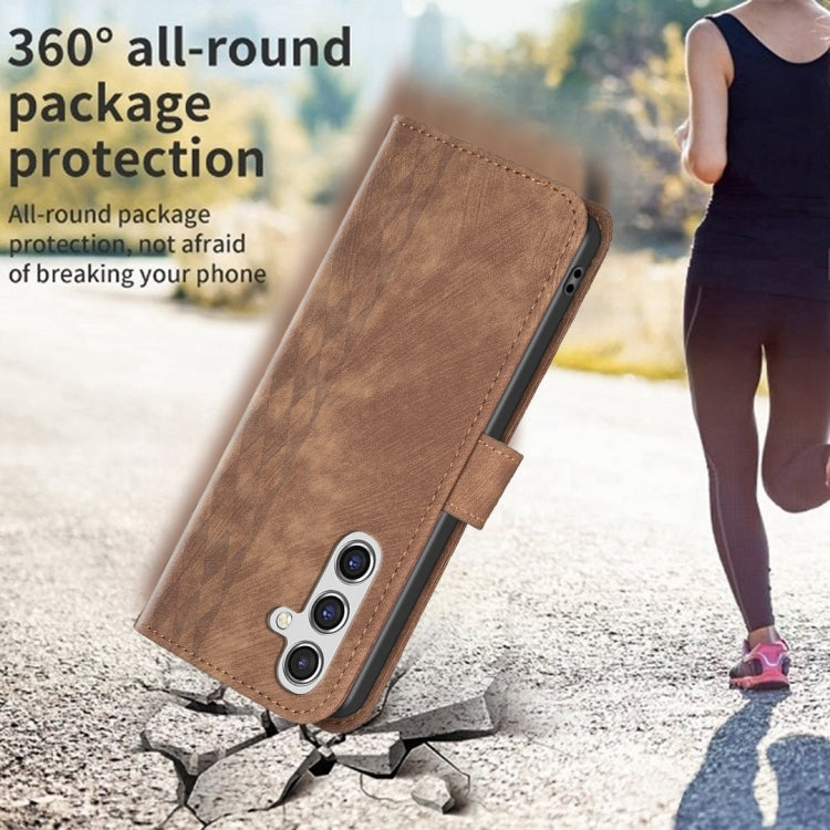 Plaid Embossed Leather Phone Case, For Samsung Galaxy A14 4G/5G, For Samsung Galaxy A22 4G, For Samsung Galaxy A23, For Samsung Galaxy A24 4G