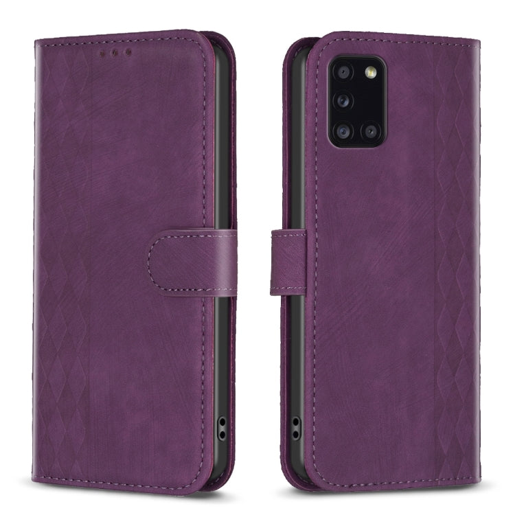 Plaid Embossed Leather Phone Case, For Samsung Galaxy A31, For Samsung Galaxy A32 4G, For Samsung Galaxy A32 5G, For Samsung Galaxy A33