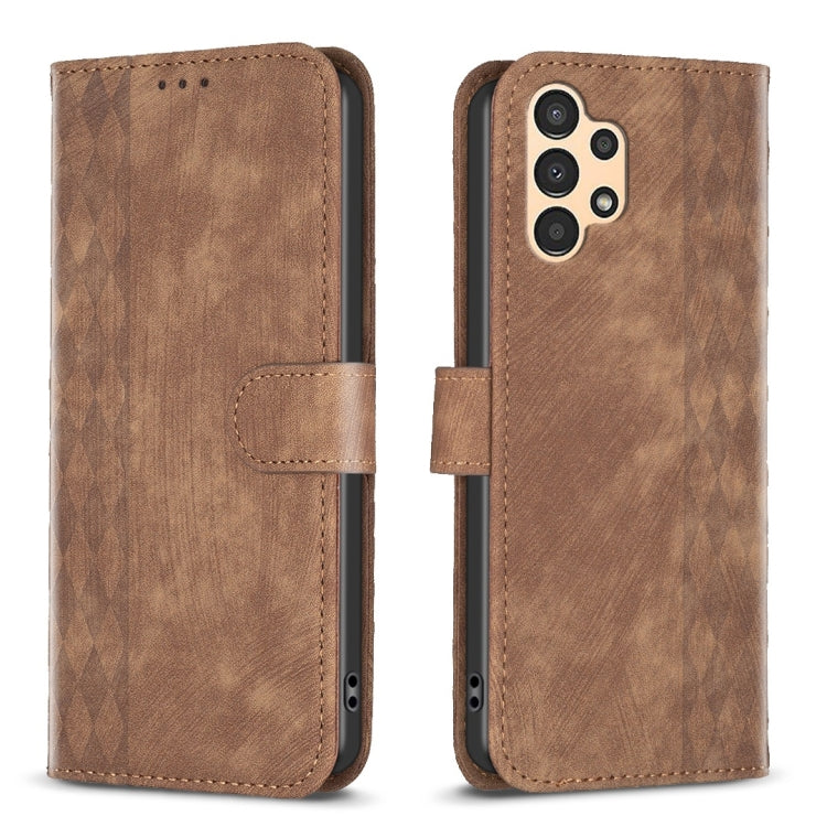 Plaid Embossed Leather Phone Case, For Samsung Galaxy A31, For Samsung Galaxy A32 4G, For Samsung Galaxy A32 5G, For Samsung Galaxy A33