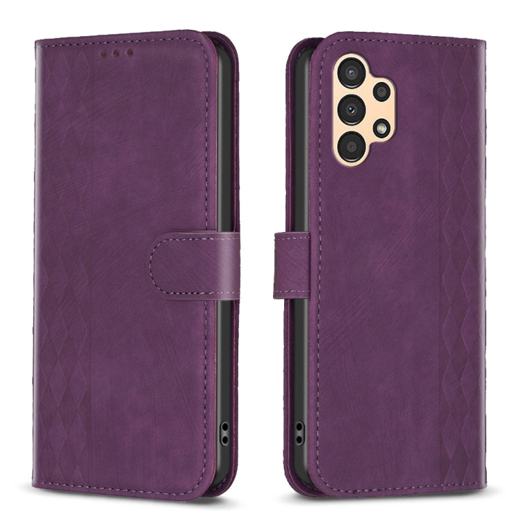 Plaid Embossed Leather Phone Case, For Samsung Galaxy A31, For Samsung Galaxy A32 4G, For Samsung Galaxy A32 5G, For Samsung Galaxy A33