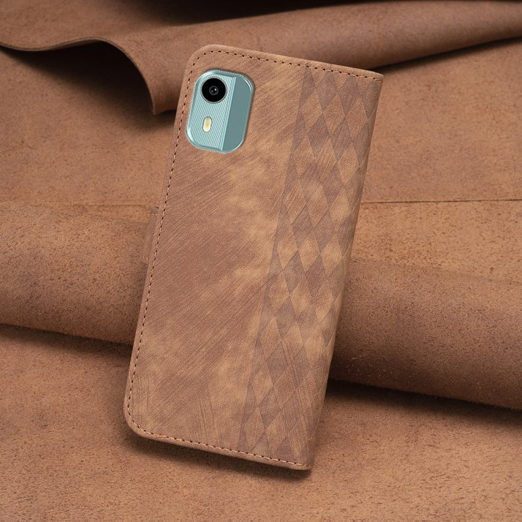 Plaid Embossed Leather Phone Case, For Nokia C12, For Nokia G42/G310, For Nokia C22, For Nokia C32