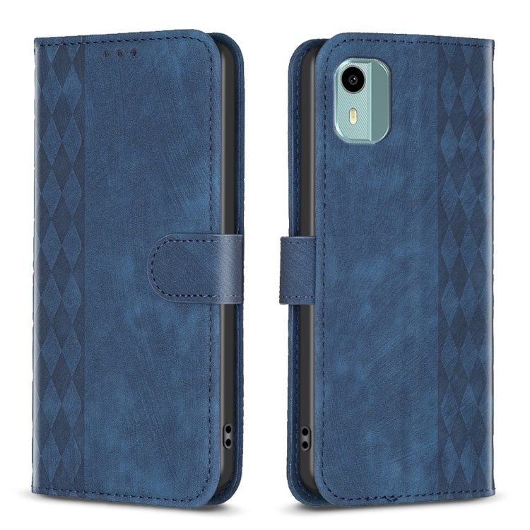 Plaid Embossed Leather Phone Case, For Nokia C12, For Nokia G42/G310, For Nokia C22, For Nokia C32