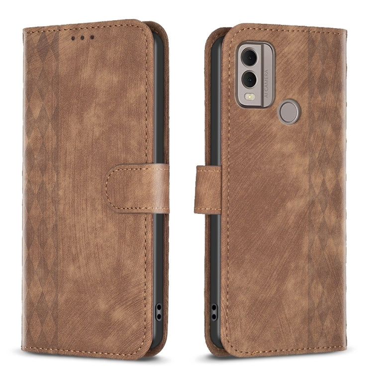 Plaid Embossed Leather Phone Case, For Nokia C12, For Nokia G42/G310, For Nokia C22, For Nokia C32