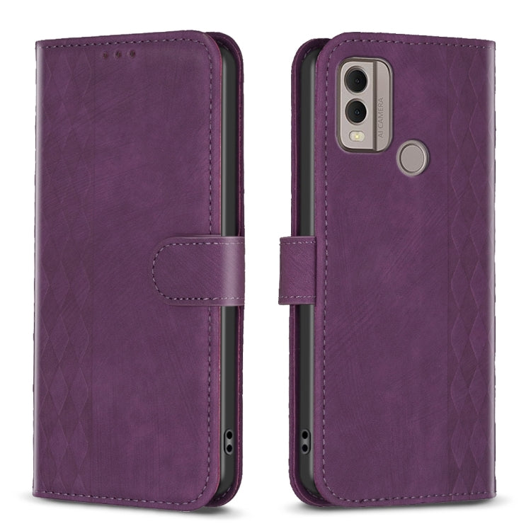 Plaid Embossed Leather Phone Case, For Nokia C12, For Nokia G42/G310, For Nokia C22, For Nokia C32