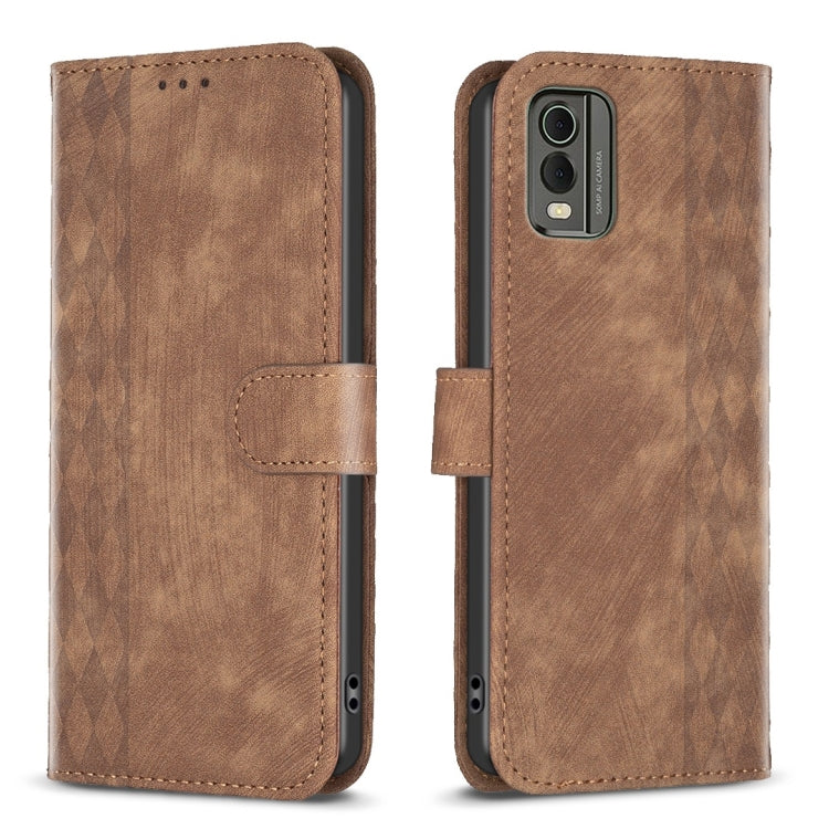 Plaid Embossed Leather Phone Case, For Nokia C12, For Nokia G42/G310, For Nokia C22, For Nokia C32