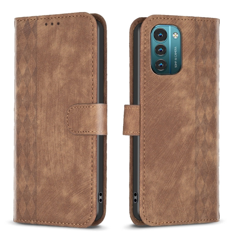 Plaid Embossed Leather Phone Case, For Nokia G21 / G11, For Nokia G22