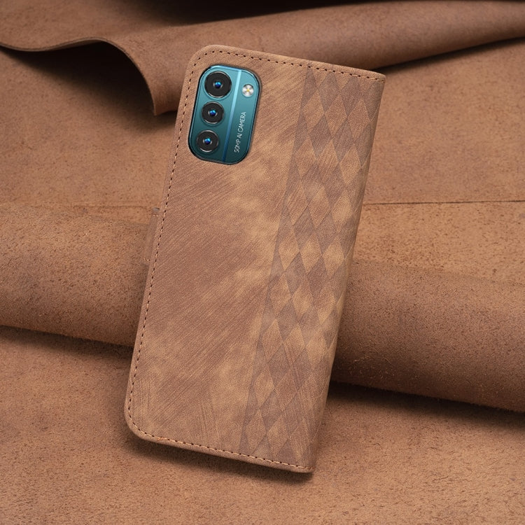 Plaid Embossed Leather Phone Case, For Nokia G21 / G11, For Nokia G22