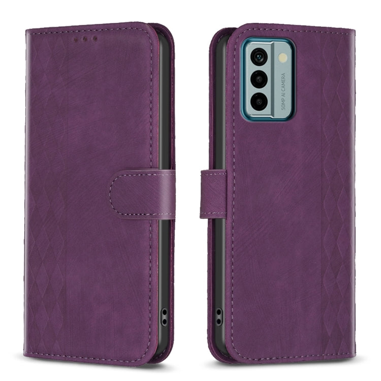 Plaid Embossed Leather Phone Case, For Nokia G21 / G11, For Nokia G22