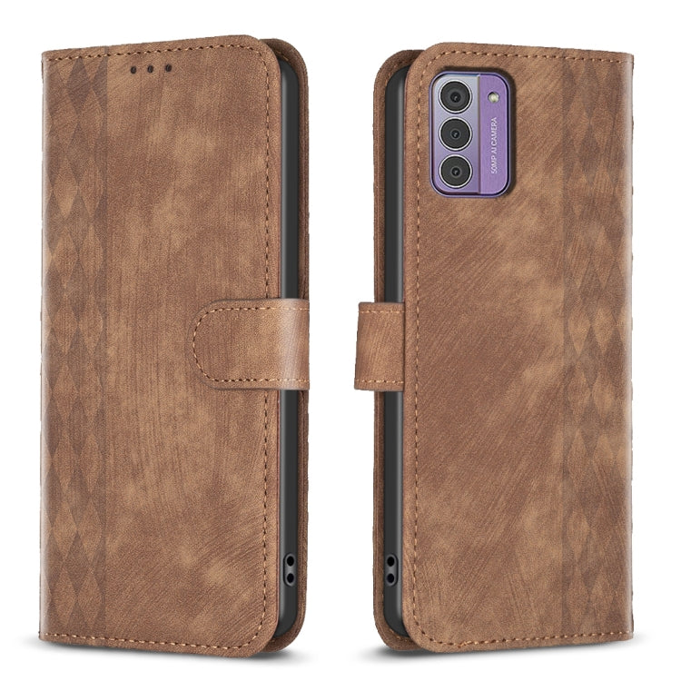 Plaid Embossed Leather Phone Case, For Nokia C12, For Nokia G42/G310, For Nokia C22, For Nokia C32