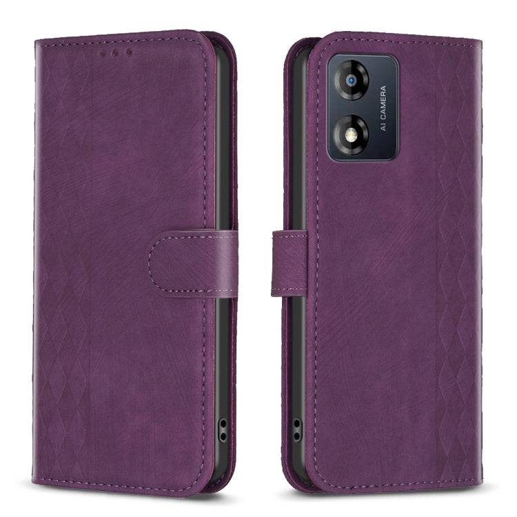 Plaid Embossed Leather Phone Case, For Motorola Moto E13 4G, For Motorola Moto G14 4G, For Motorola Moto G13 4G /G53 5G, For Motorola Moto G73 5G
