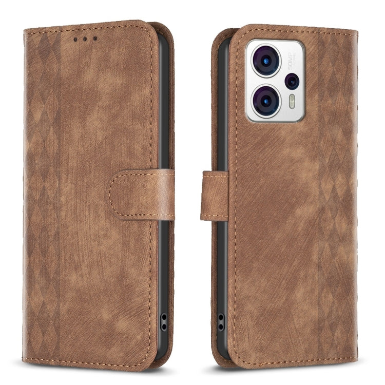 Plaid Embossed Leather Phone Case, For Motorola Moto E13 4G, For Motorola Moto G14 4G, For Motorola Moto G13 4G /G53 5G, For Motorola Moto G73 5G