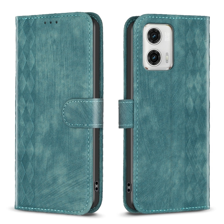 Plaid Embossed Leather Phone Case, For Motorola Moto E13 4G, For Motorola Moto G14 4G, For Motorola Moto G13 4G /G53 5G, For Motorola Moto G73 5G