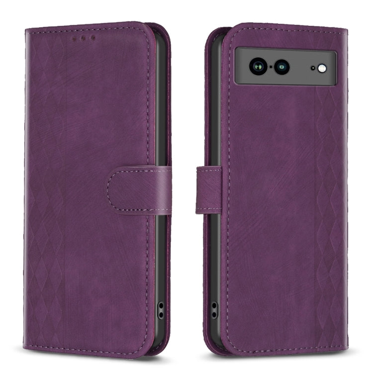 Plaid Embossed Leather Phone Case, For Google Pixel 7, For Google Pixel 7a, For Google Pixel 7 Pro, For Google Pixel 8