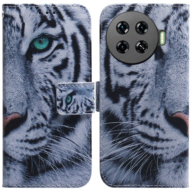 Coloured Drawing Flip Leather Phone Case, For Tecno Spark 20 Pro+ 4G, For Tecno Spark 20 Pro
