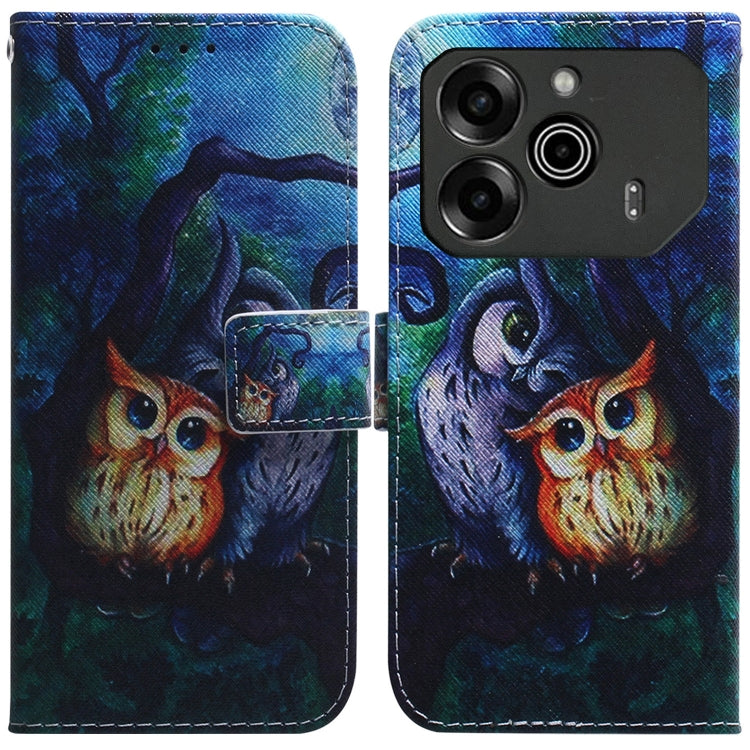 Coloured Drawing Flip Leather Phone Case, For Tecno Pova 6 Neo, For Tecno Pova 6 Pro / Pova 6