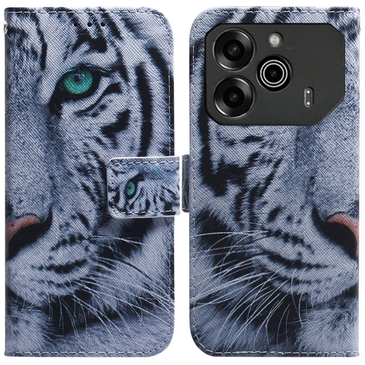 Coloured Drawing Flip Leather Phone Case, For Tecno Pova 6 Neo, For Tecno Pova 6 Pro / Pova 6