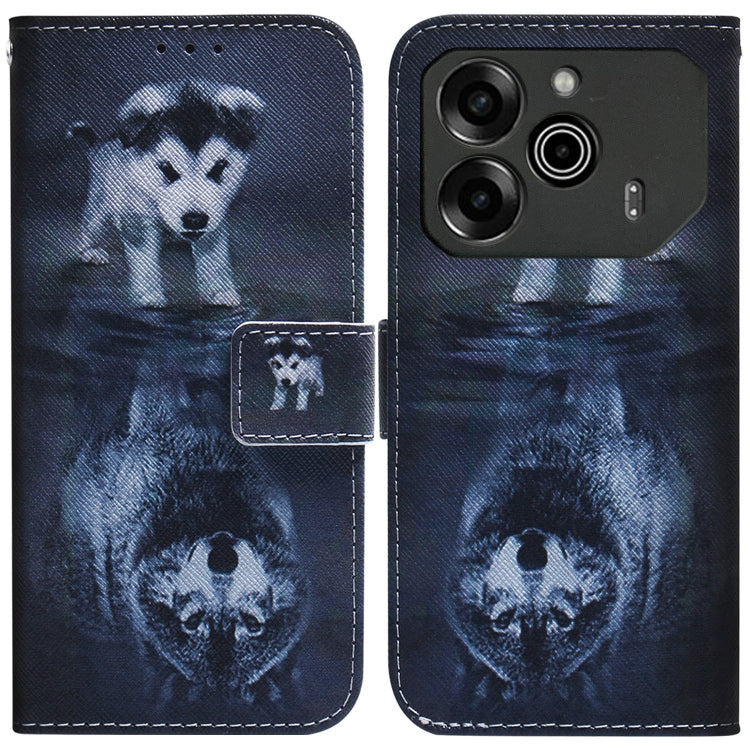 Coloured Drawing Flip Leather Phone Case, For Tecno Pova 6 Neo, For Tecno Pova 6 Pro / Pova 6