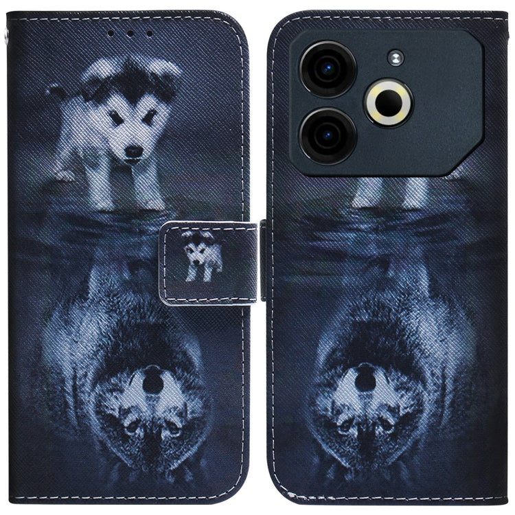 Coloured Drawing Flip Leather Phone Case, For Tecno Pova 6 Neo, For Tecno Pova 6 Pro / Pova 6