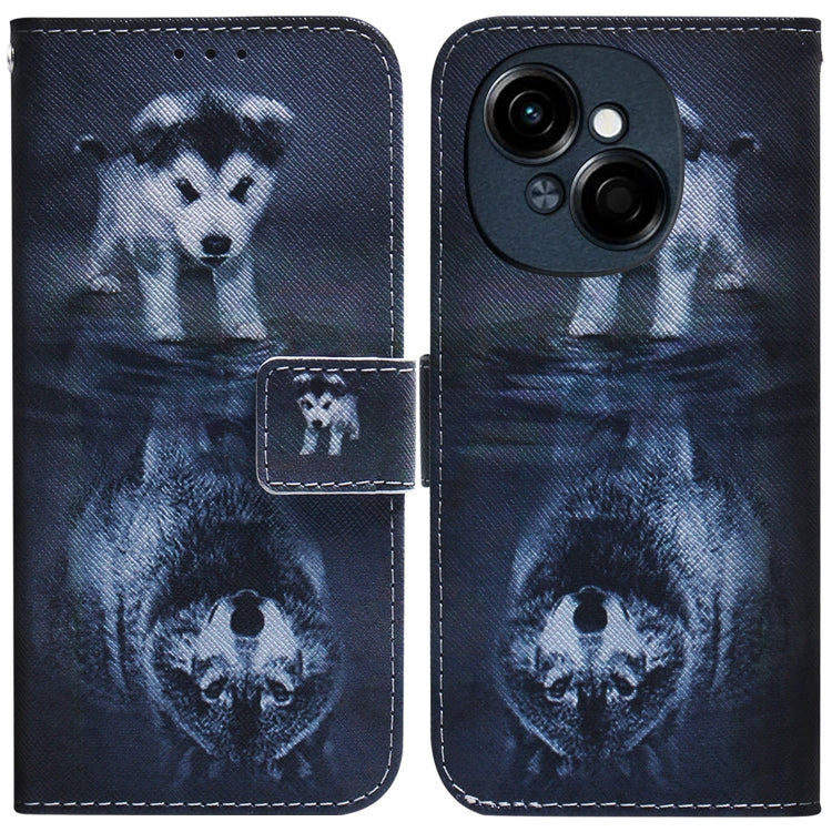 Coloured Drawing Flip Leather Phone Case, For Tecno Spark Go 1 / Pop 9 Pro, For Tecno Camon 30 Premier 5G