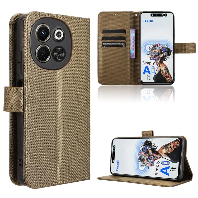 Diamond Texture Leather Phone Case, For Tecno Camon 30S 4G / 30S Pro 4G, For Tecno Pova 6 Neo 5G / Spark 30 5G, For Tecno Spark 30 Pro 4G, For Tecno Spark 30 4G