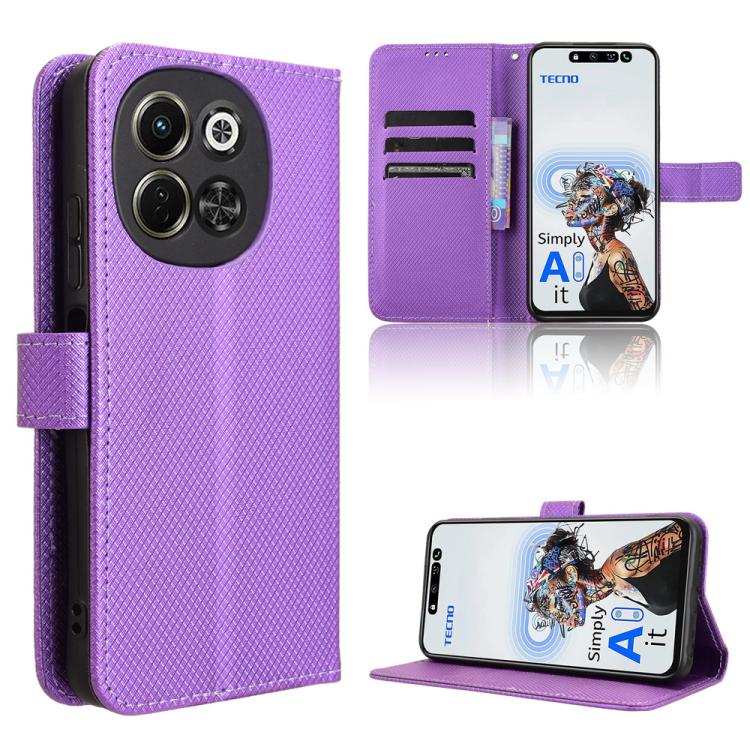Diamond Texture Leather Phone Case, For Tecno Camon 30S 4G / 30S Pro 4G, For Tecno Pova 6 Neo 5G / Spark 30 5G, For Tecno Spark 30 Pro 4G, For Tecno Spark 30 4G
