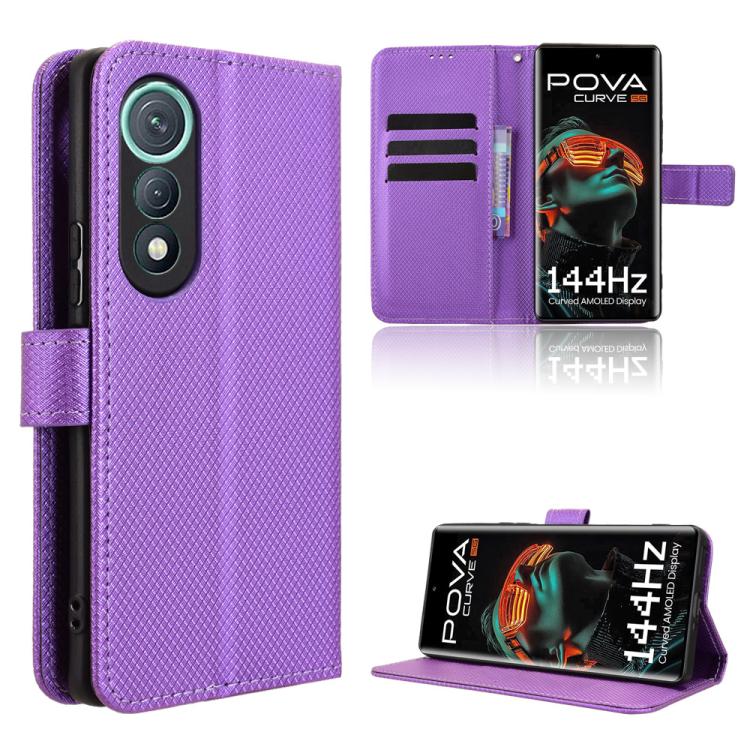 Diamond Texture Leather Phone Case, For Tecno Pova Curve 5G, For Tecno Camon 40 Pro 4G / 5G, For Tecno Camon 40 Premier 5G, For Tecno Camon 40 4G