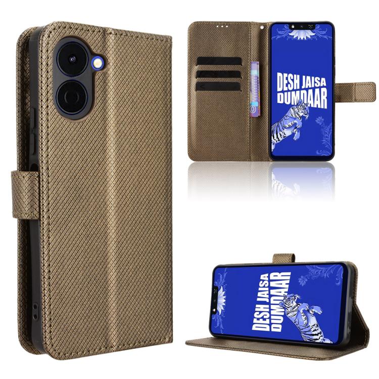 Diamond Texture Leather Phone Case, For Tecno Camon 50 4G, For Tenco Spark Go 3, For Tecno Spark Slim, For Tecno Spark 40C