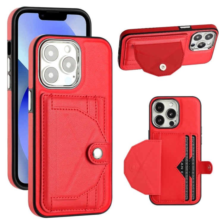 Shockproof Leather Phone Case with Card Holder, For iPhone 13, For iPhone 13 Pro, For iPhone 13 Pro Max, For iPhone 12 / 12 Pro