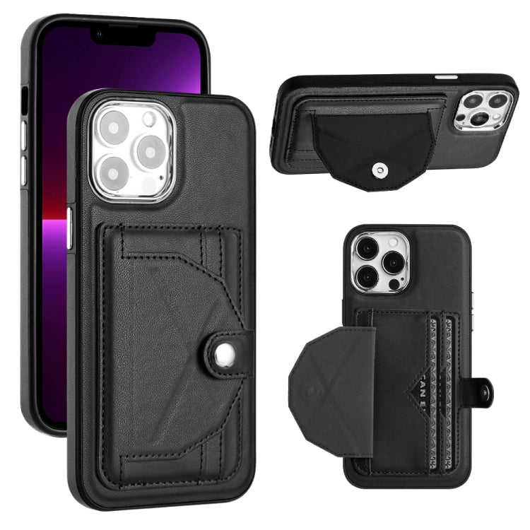 Shockproof Leather Phone Case with Card Holder, For iPhone 13, For iPhone 13 Pro, For iPhone 13 Pro Max, For iPhone 12 / 12 Pro