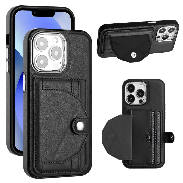 Shockproof Leather Phone Case with Card Holder, For iPhone 14, For iPhone 15 Pro Max, For iPhone 15 Pro, For iPhone 14 Plus