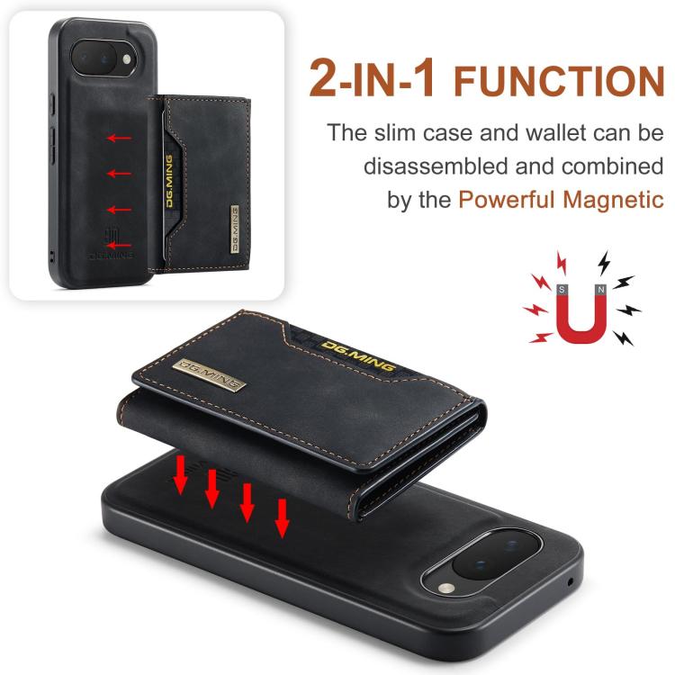 DG.MING M2 Series 3-Fold Multi Card Bag + Magnetic Phone Case, For Google Pixel 10a, For Google Pixel 10 Pro XL, For Google Pixel 10 / 10 Pro, For Google Pixel 9a