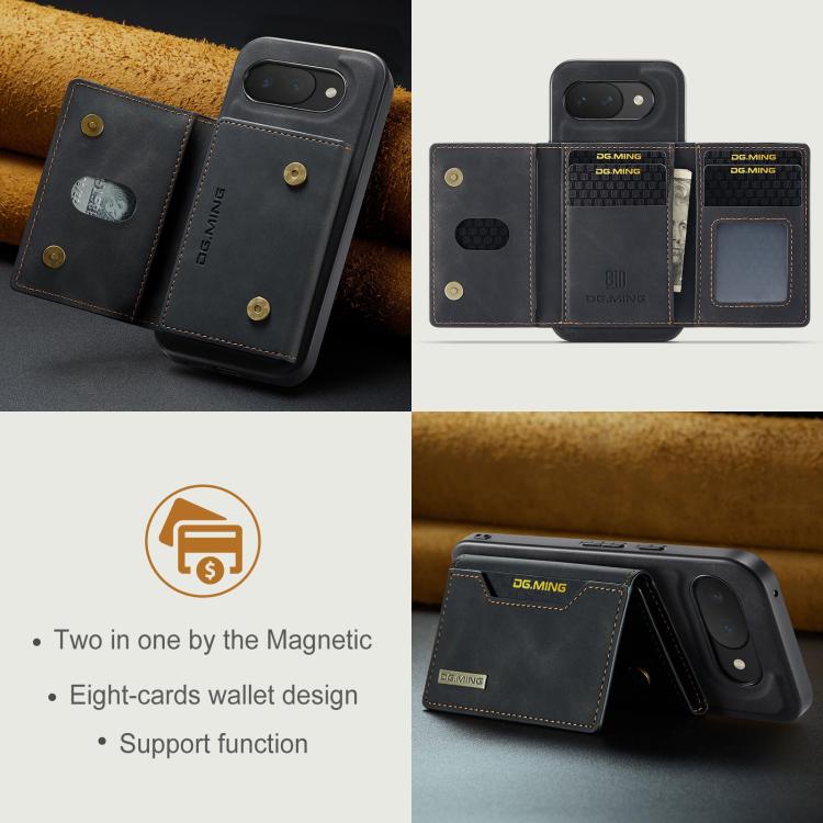 DG.MING M2 Series 3-Fold Multi Card Bag + Magnetic Phone Case, For Google Pixel 10a, For Google Pixel 10 Pro XL, For Google Pixel 10 / 10 Pro, For Google Pixel 9a
