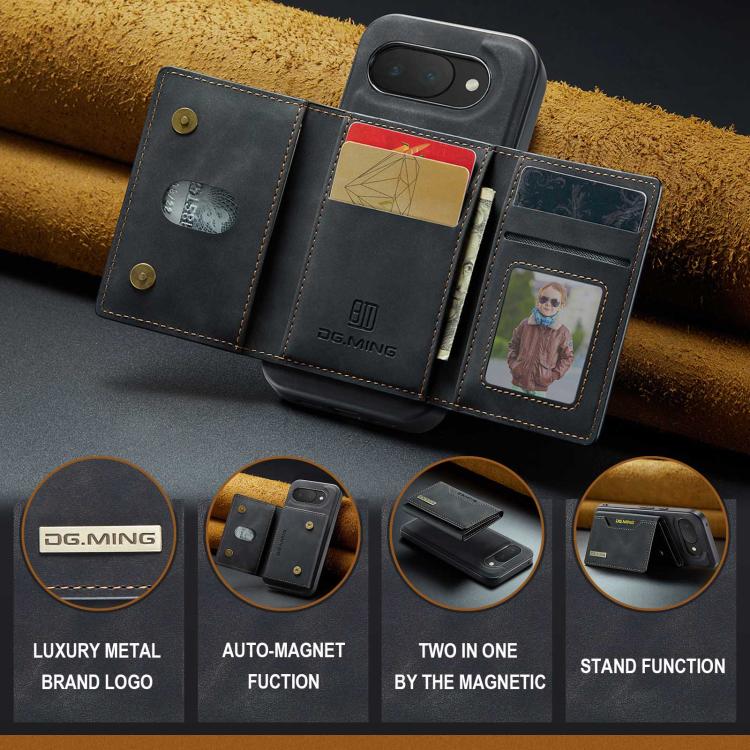 DG.MING M2 Series 3-Fold Multi Card Bag + Magnetic Phone Case, For Google Pixel 10a, For Google Pixel 10 Pro XL, For Google Pixel 10 / 10 Pro, For Google Pixel 9a