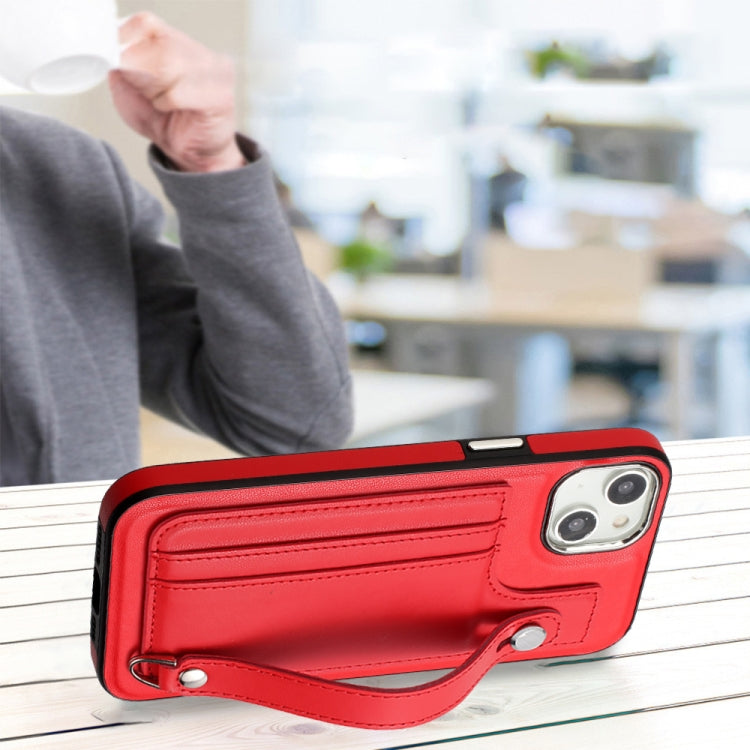 Shockproof Leather Phone Case with Wrist Strap, For iPhone 15 Pro Max, For iPhone 14, For iPhone 14 Plus, For iPhone 15 Pro