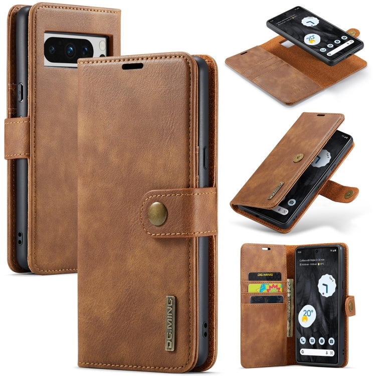 DG.MING Crazy Horse Texture Detachable Magnetic Leather Phone Case, For Google Pixel 8a, For Google Pixel 8 Pro, For Google Pixel 8, For Google Pixel 7a