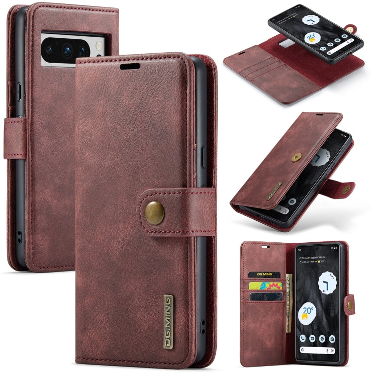 DG.MING Crazy Horse Texture Detachable Magnetic Leather Phone Case, For Google Pixel 8a, For Google Pixel 8 Pro, For Google Pixel 8, For Google Pixel 7a