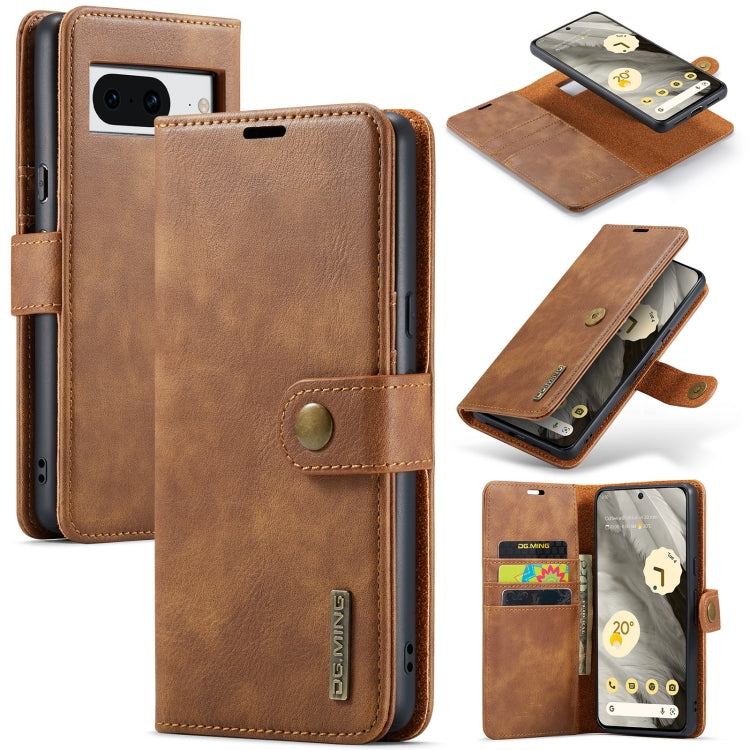 DG.MING Crazy Horse Texture Detachable Magnetic Leather Phone Case, For Google Pixel 8a, For Google Pixel 8 Pro, For Google Pixel 8, For Google Pixel 7a