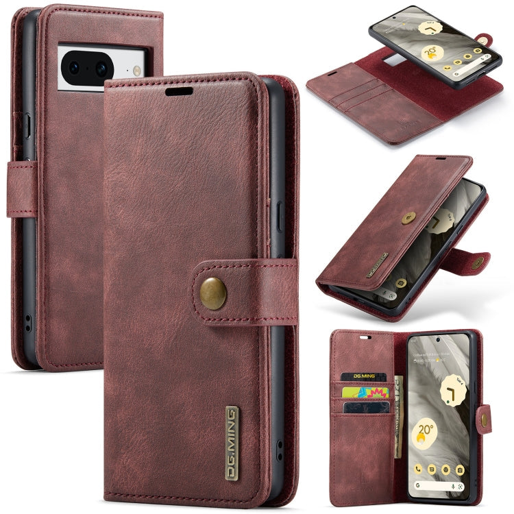 DG.MING Crazy Horse Texture Detachable Magnetic Leather Phone Case, For Google Pixel 8a, For Google Pixel 8 Pro, For Google Pixel 8, For Google Pixel 7a