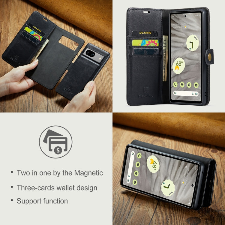DG.MING Crazy Horse Texture Detachable Magnetic Leather Phone Case, For Google Pixel 8a, For Google Pixel 8 Pro, For Google Pixel 8, For Google Pixel 7a