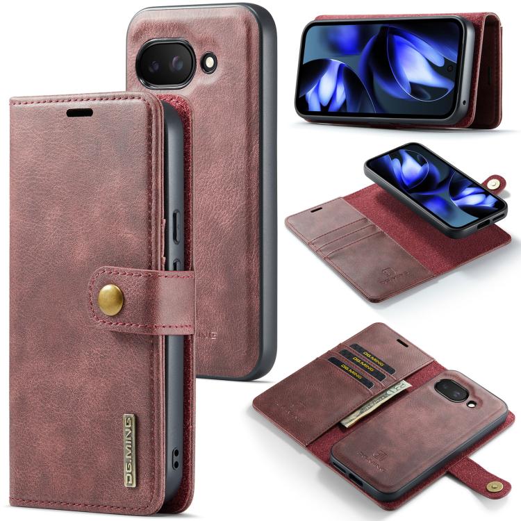 DG.MING Crazy Horse Texture Detachable Magnetic Leather Phone Case, For Google Pixel 10a, For Google Pixel 10 Pro XL, For Google Pixel 10 / 10 Pro, For Google Pixel 9a