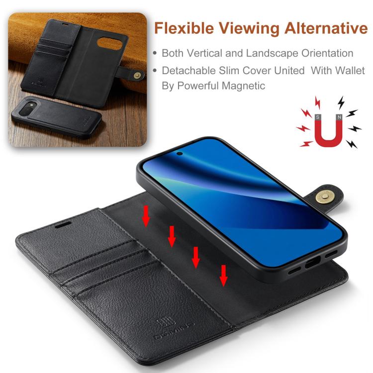 DG.MING Crazy Horse Texture Detachable Magnetic Leather Phone Case, For Google Pixel 10a, For Google Pixel 10 Pro XL, For Google Pixel 10 / 10 Pro, For Google Pixel 9a