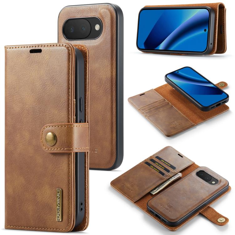DG.MING Crazy Horse Texture Detachable Magnetic Leather Phone Case, For Google Pixel 10a, For Google Pixel 10 Pro XL, For Google Pixel 10 / 10 Pro, For Google Pixel 9a