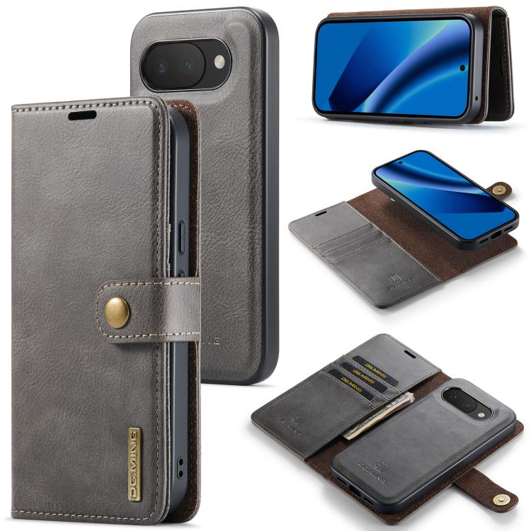 DG.MING Crazy Horse Texture Detachable Magnetic Leather Phone Case, For Google Pixel 10a, For Google Pixel 10 Pro XL, For Google Pixel 10 / 10 Pro, For Google Pixel 9a