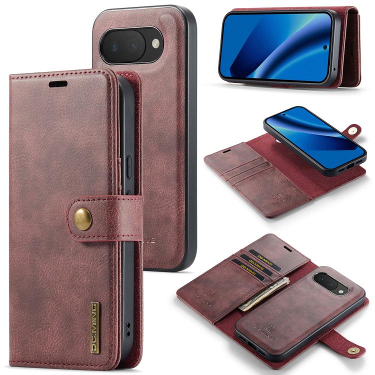 DG.MING Crazy Horse Texture Detachable Magnetic Leather Phone Case, For Google Pixel 10a, For Google Pixel 10 Pro XL, For Google Pixel 10 / 10 Pro, For Google Pixel 9a