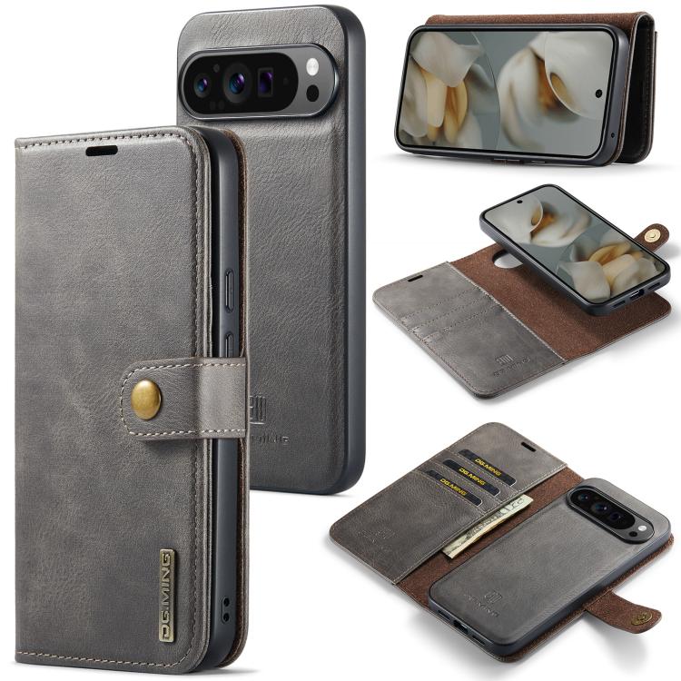 DG.MING Crazy Horse Texture Detachable Magnetic Leather Phone Case, For Google Pixel 10a, For Google Pixel 10 Pro XL, For Google Pixel 10 / 10 Pro, For Google Pixel 9a
