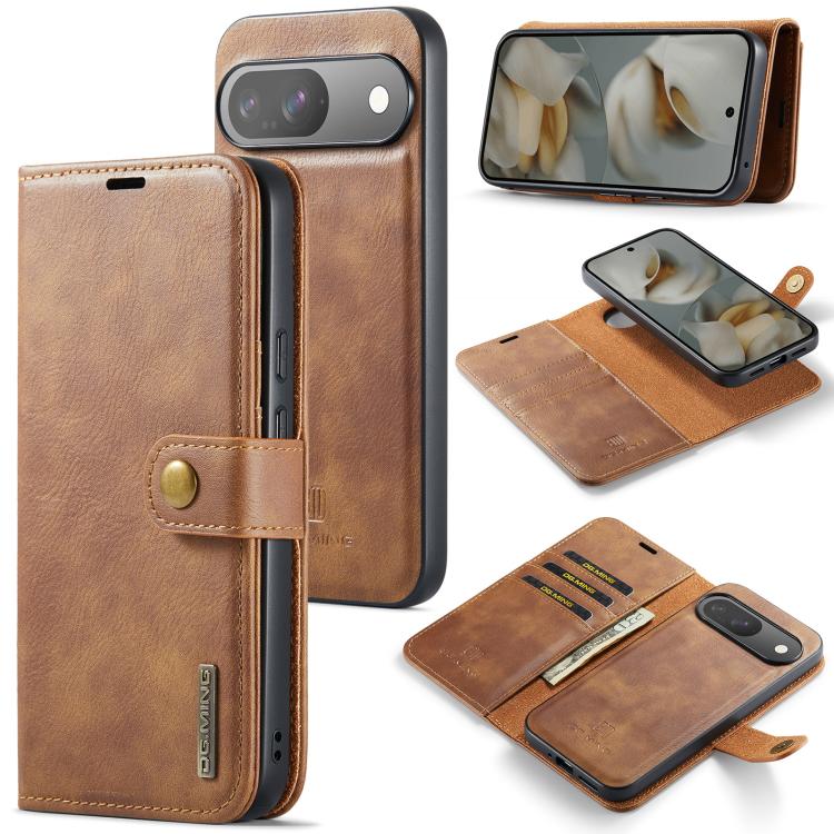 DG.MING Crazy Horse Texture Detachable Magnetic Leather Phone Case, For Google Pixel 10a, For Google Pixel 10 Pro XL, For Google Pixel 10 / 10 Pro, For Google Pixel 9a