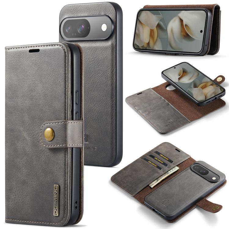 DG.MING Crazy Horse Texture Detachable Magnetic Leather Phone Case, For Google Pixel 10a, For Google Pixel 10 Pro XL, For Google Pixel 10 / 10 Pro, For Google Pixel 9a