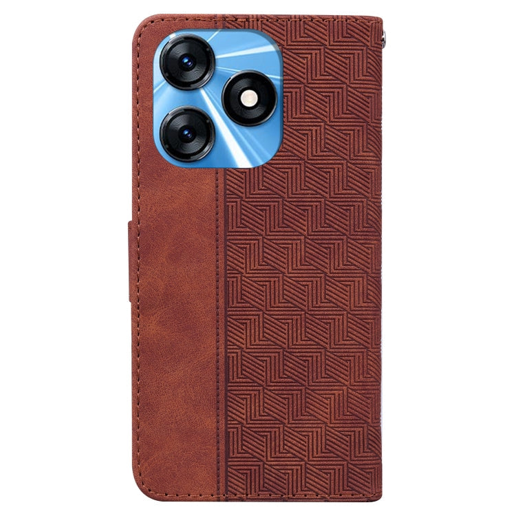 Geometric Embossed Leather Phone Case, For Tecno Spark 10 / Spark 10C