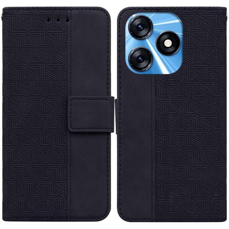 Geometric Embossed Leather Phone Case, For Tecno Spark 10 / Spark 10C