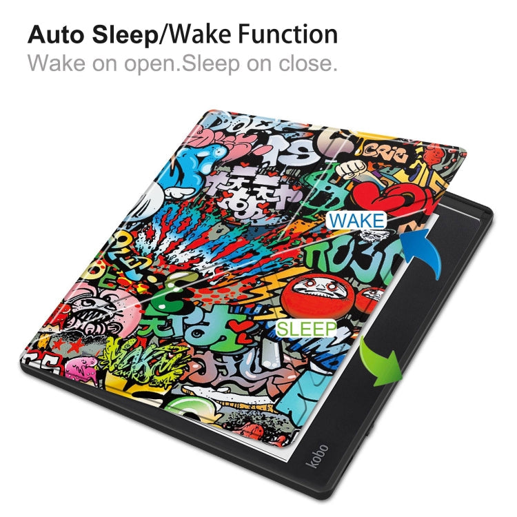 Painted Deformation TPU Leather Smart Tablet Case, For Kobo Elipsa 2E
